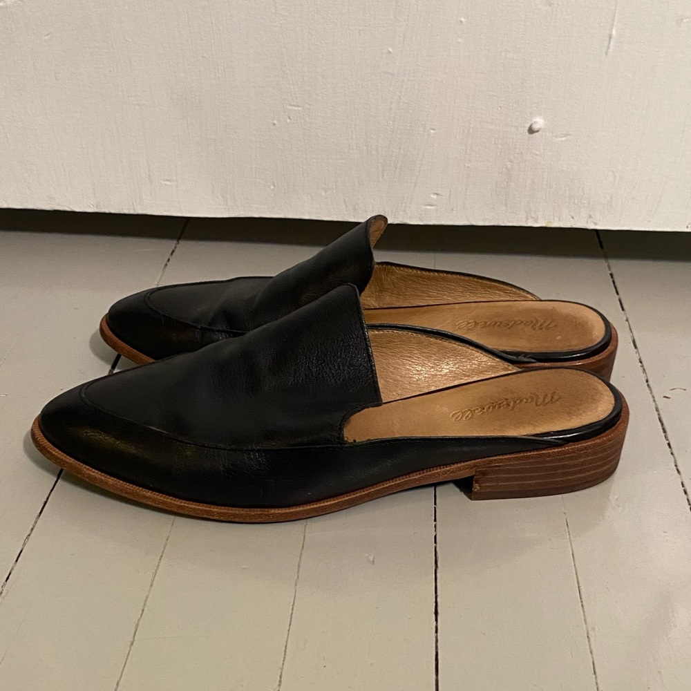 Madewell black loafer mules
